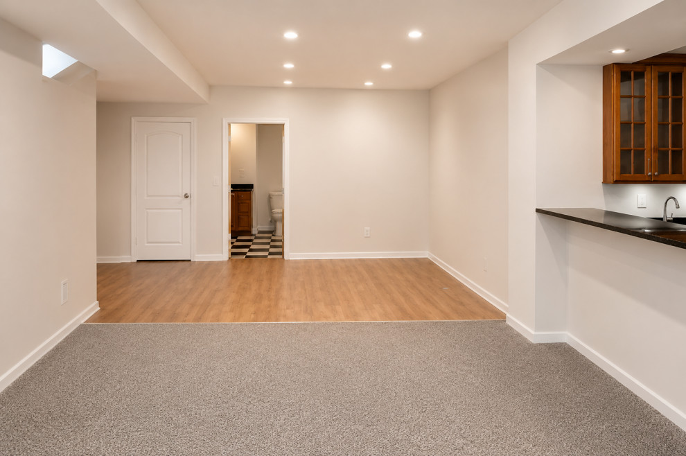 Ann Arbor - Finished Basement, Bar, Bathroom, Stone Fireplace & Custom Dry Sauna