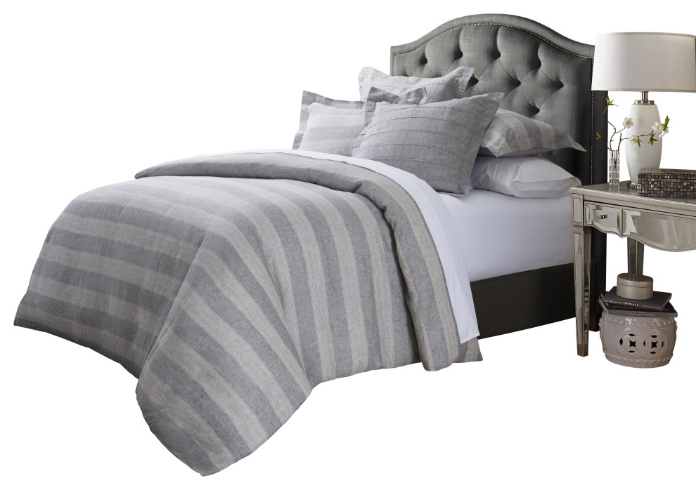 Albany 5Piece Queen Duvet Set Gray Transitional Duvet Covers And