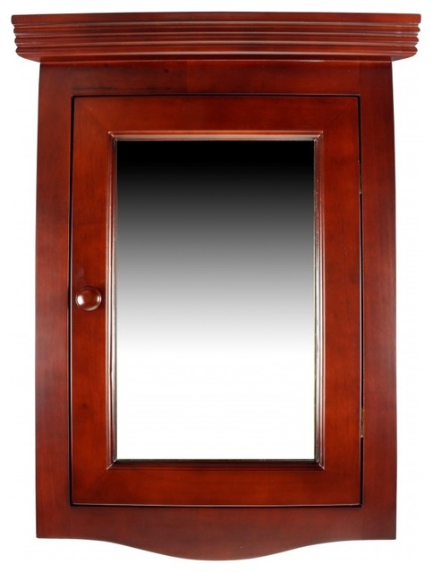 Cherry Hard Wood Bathroom Corner Wall, Wood Recessed Medicine Cabinet With Mirror