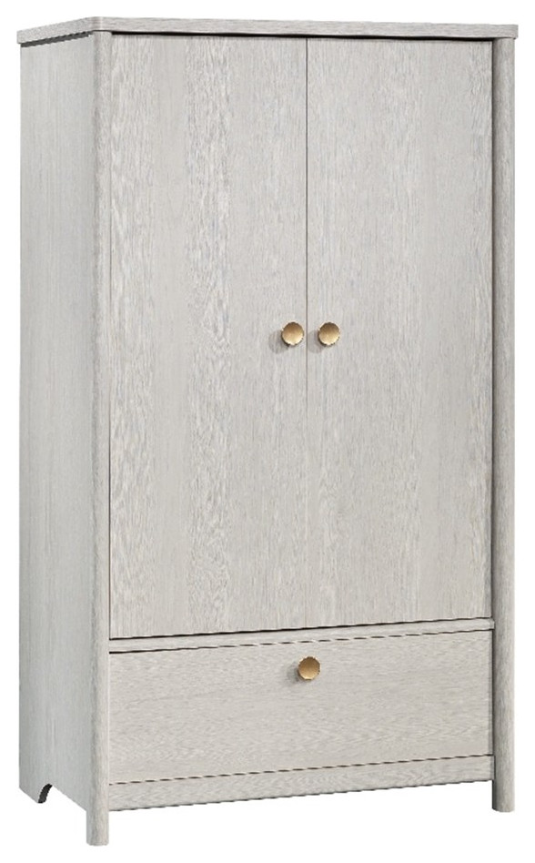 Sauder Dover Edge Engineered Wood Armoire in Glacier Oak Finish