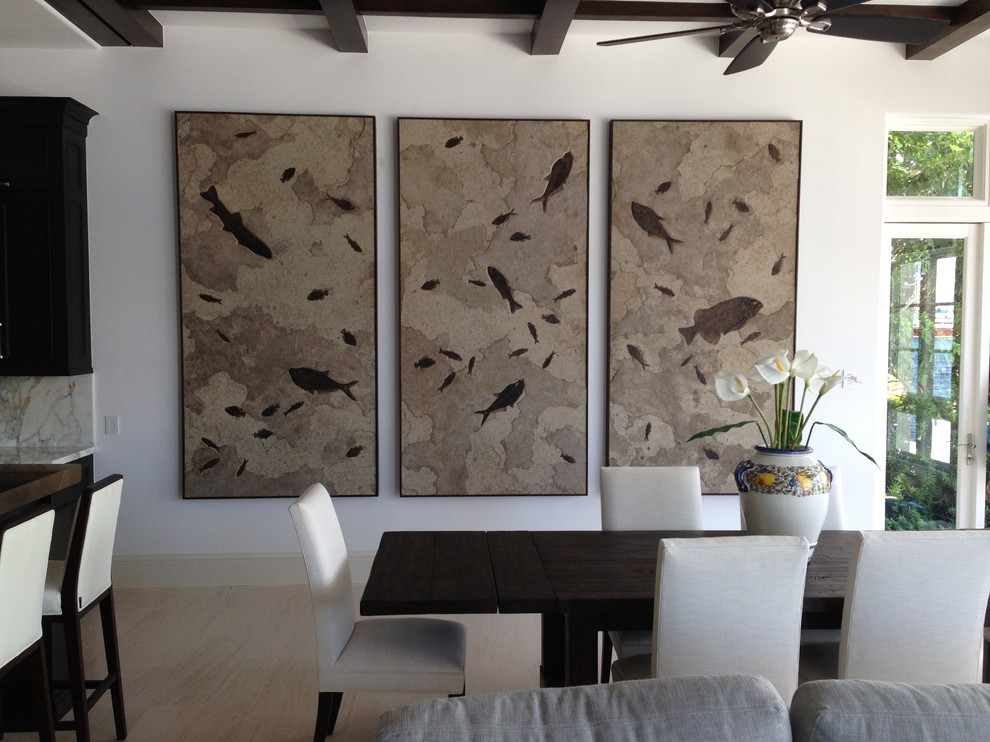 Photo of a transitional dining room in Miami.