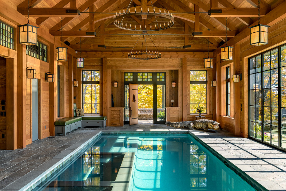 Pool - rustic pool idea in Burlington