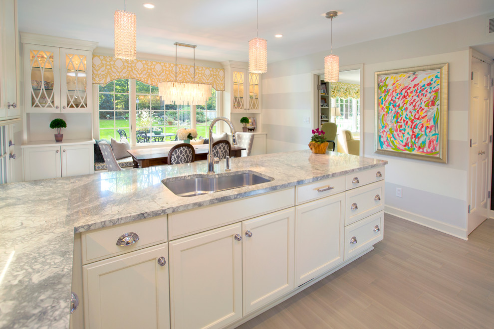 Example of a transitional kitchen design in Cleveland