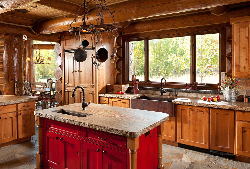 Design ideas for a country kitchen in Jackson with a farmhouse sink.