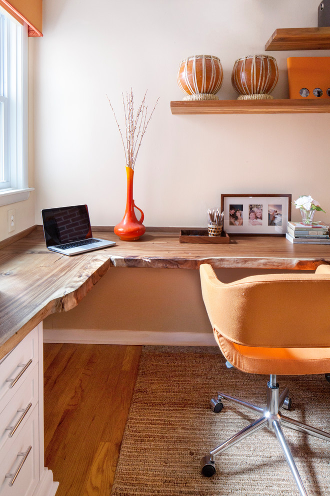 This is an example of a contemporary home office in Philadelphia.