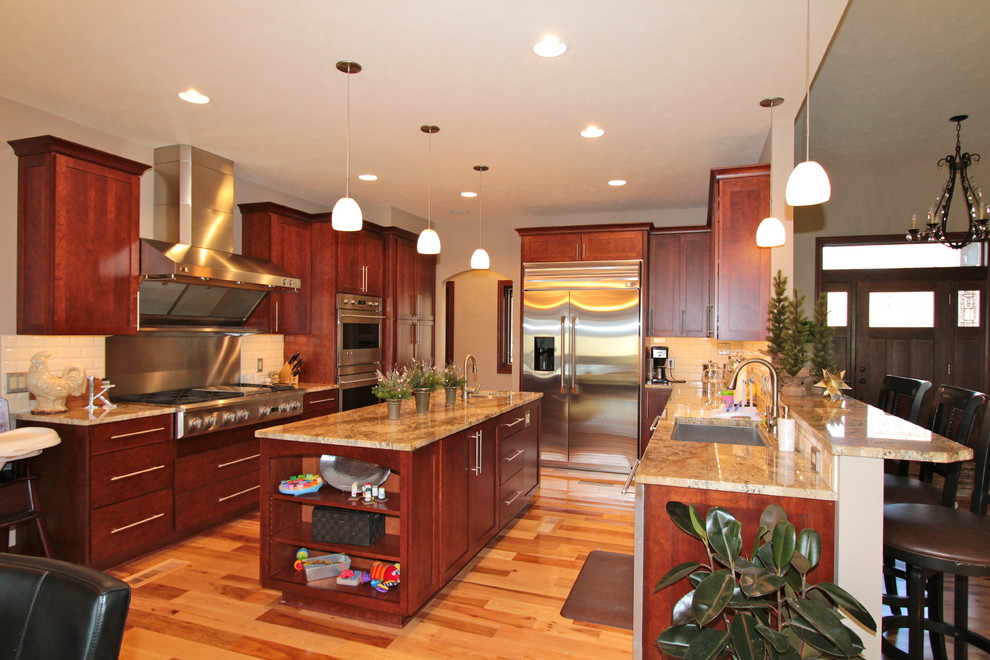 Transitional kitchen in Omaha.