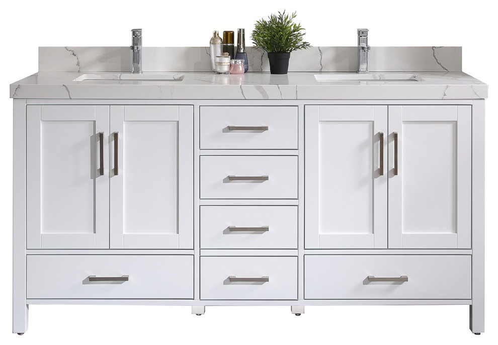 Willow Collections Bathroom Vanity with Square Sink and 50 MM Quartz