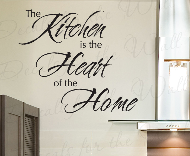 Wall Sticker Decal Quote Vinyl Art Lettering The Heart of the Home Kitchen KI17