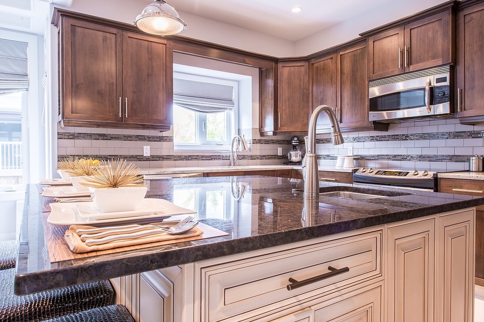 Inspiration for a transitional kitchen remodel in Edmonton