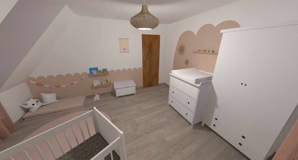 Immagine di una cameretta per neonata di medie dimensioni