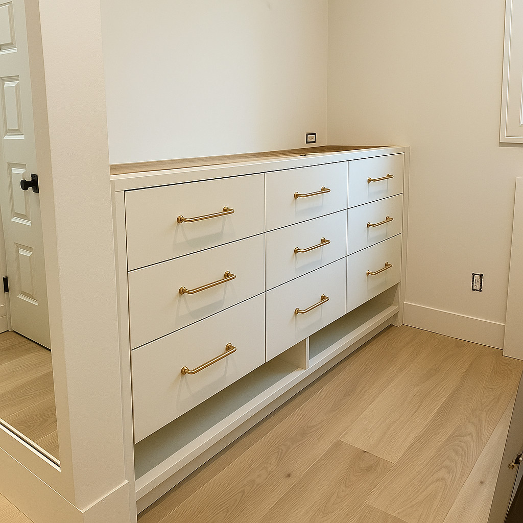 Inspiration for a modern closet remodel in Austin