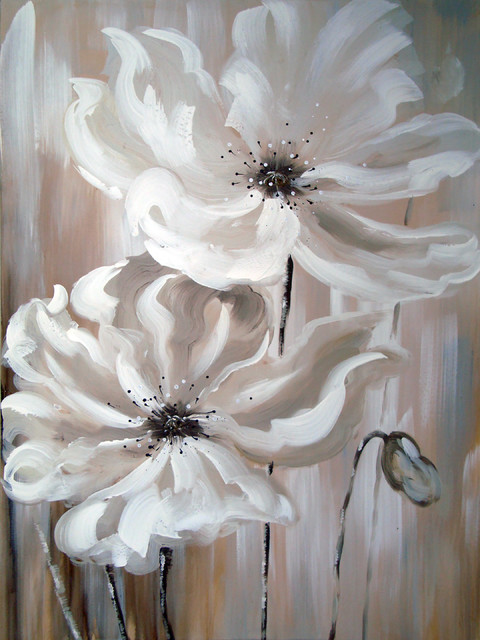 White Flower I Oil Painting - Wrapped Canvas Painting