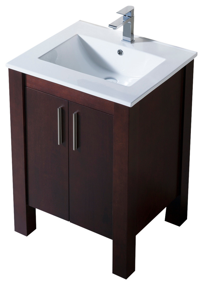 Vanity Parsons 25 with Porcelain Top Bathroom Vanities And Sink