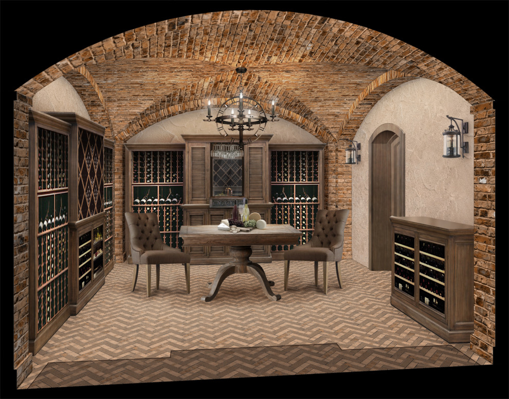 Интерьер частного дома. Винный погреб