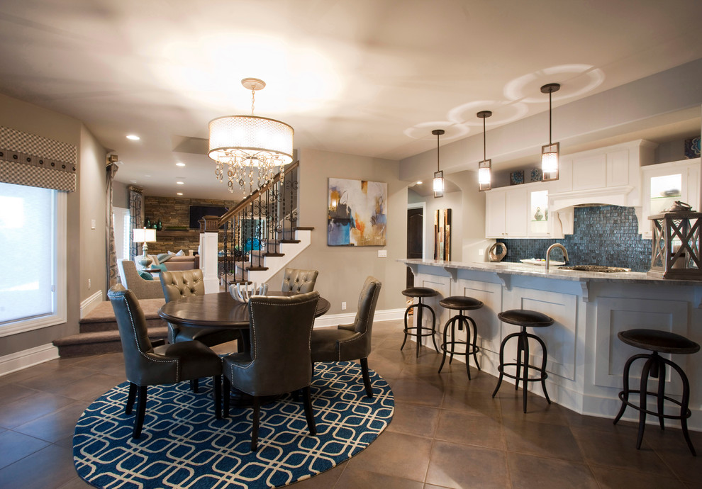 Basement - transitional basement idea in Omaha
