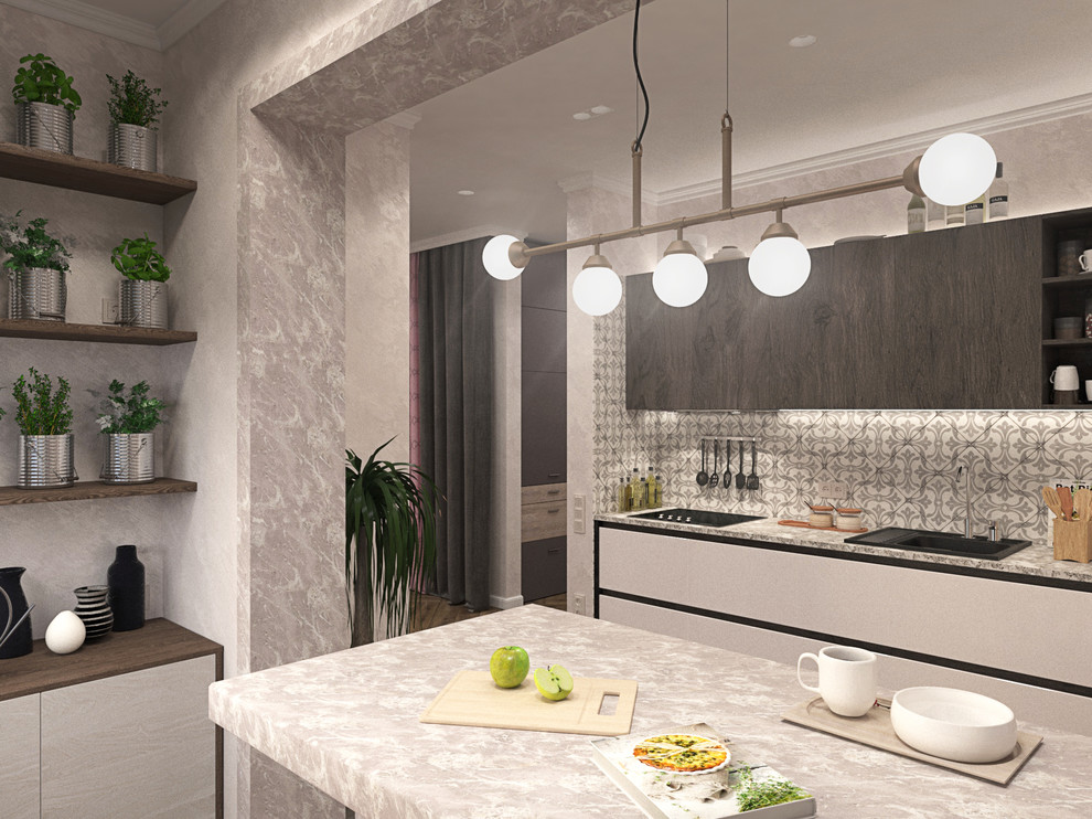 Кухня объеденная с лоджией