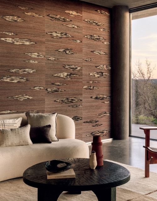 Papier peint Elitis decoration d'interieur couleur de l'année 2025 Mocha mousse