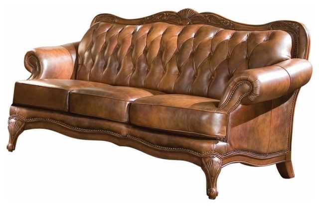 Coaster Brown Leather Sofa