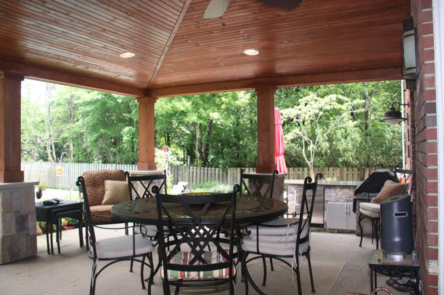 Vaulted Ceiling Patio Ideas Rustic Patio Cleveland By Jm