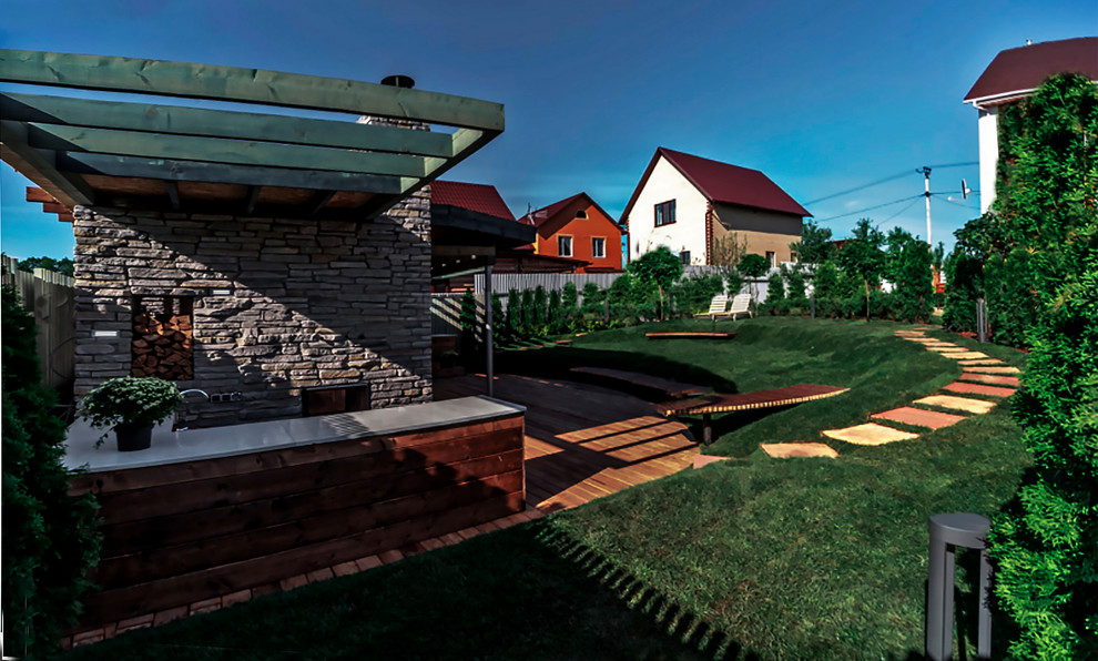 Беседка и ландшафт для программы "Дачный ответ"