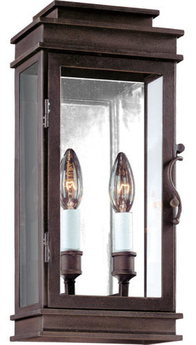 Two Light Vintage Bronze Outdoor Wall Light