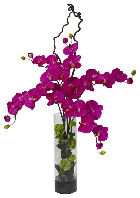 Giant Phalaenopsis and Hydrangea Silk Flower Arrangement