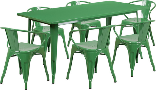 Flash Furniture Green Metal Indoor Table Set