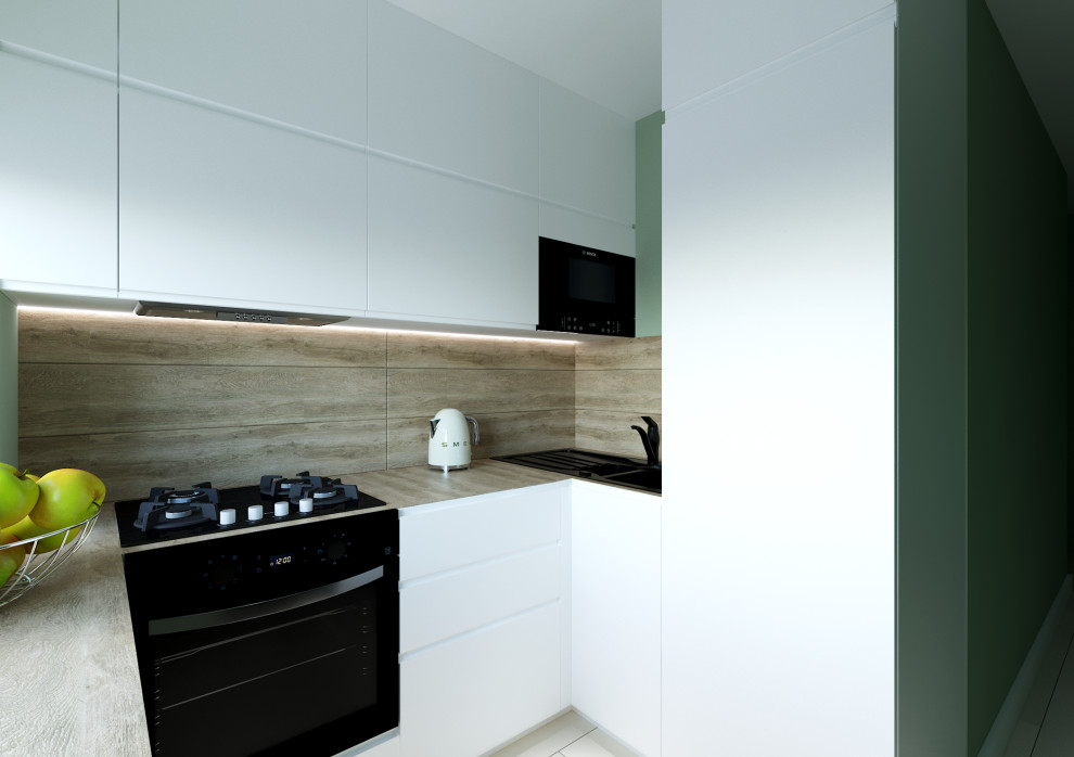 Маленькая,но практичная кухня с барной стойкой