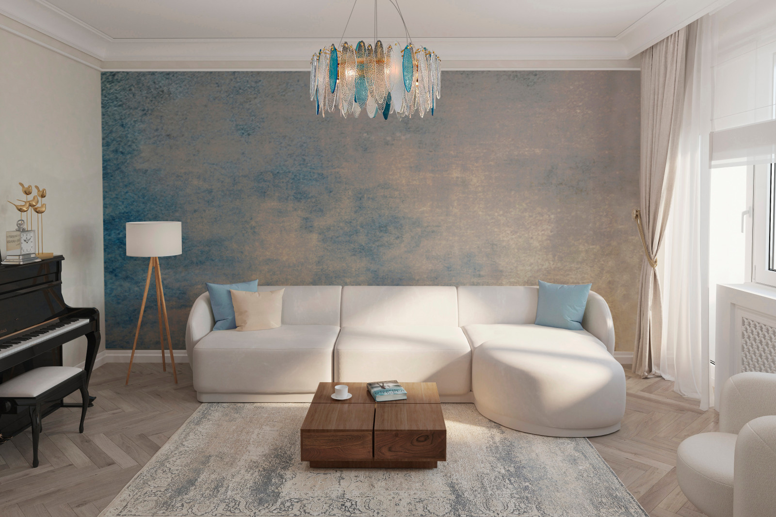 Wohnzimmer in Vierzimmerwochnung, 108gm Berlin.