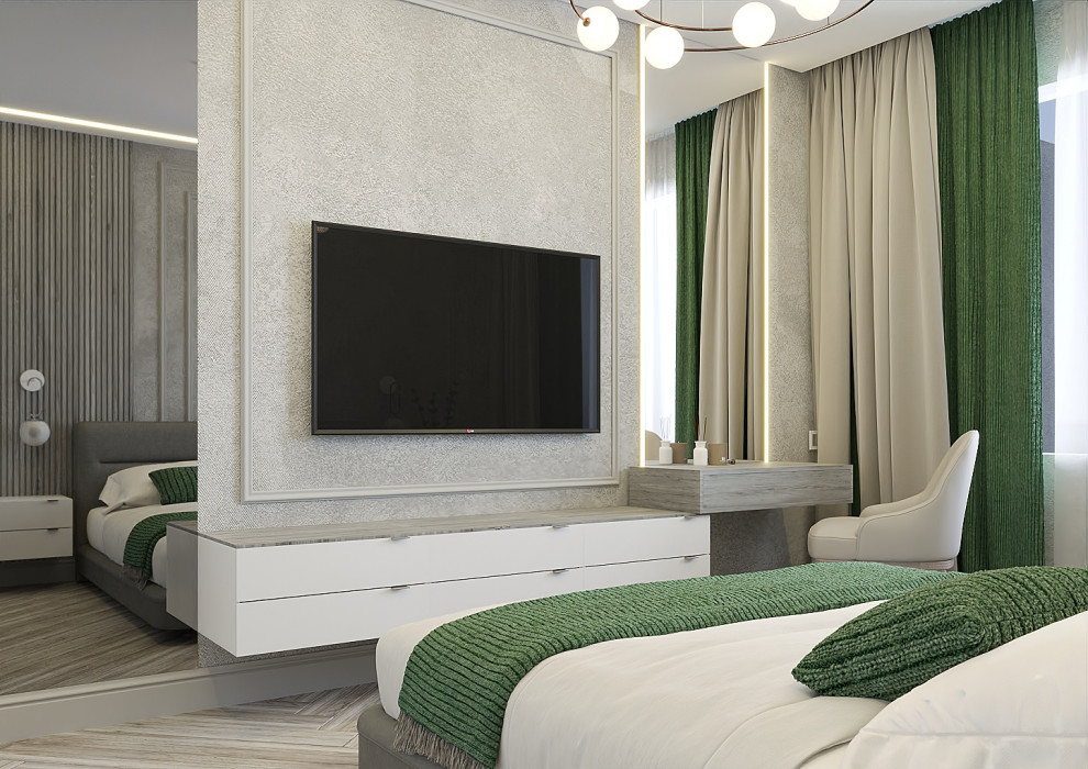 Серый-зеленый оазис: гармония контрастов