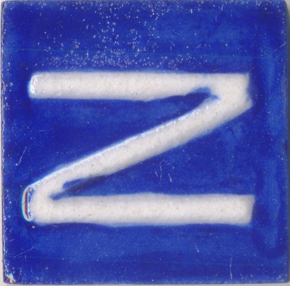 Ceramic Tiles 2"x 2", Z, Set of 5 Tiles