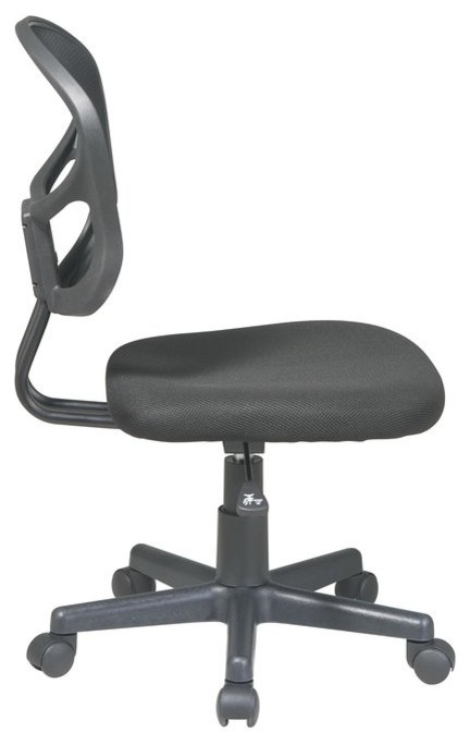 Seat Height Adjustable Nylon Office Desk Chair, Black