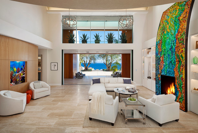 Hope Ranch Residence trendy-dagligstue