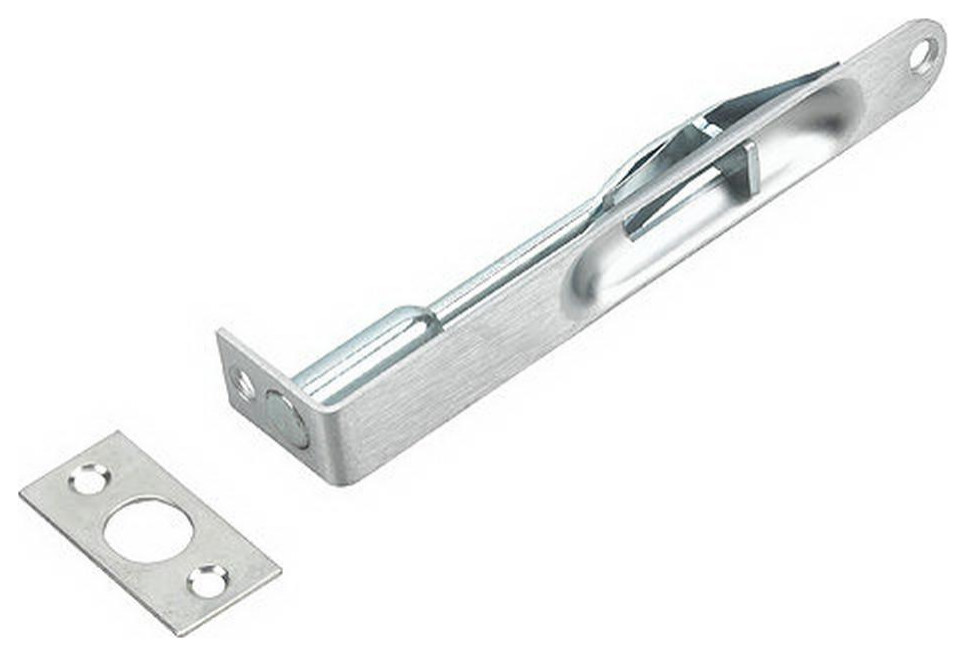Modern Mortise Flush Bolt in Brushed Stainless Steel by Nova Hardware
