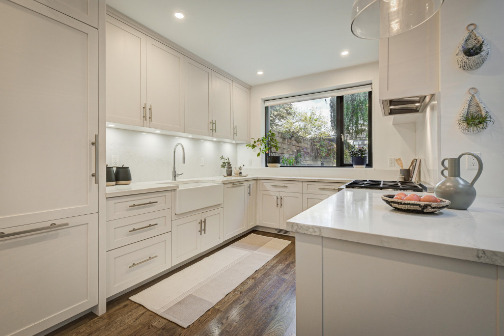 Pasadena Kitchen Remodel With Farmhouse Sink & Shaker Cabinets ...