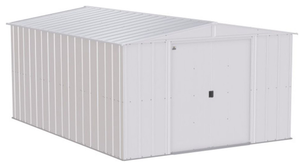 Arrow Classic 10 ftx14 ft Galvanized Steel Patio Storage Shed Flute Grey