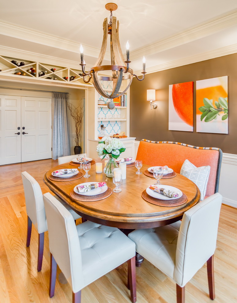 Example of a transitional dining room design in Seattle