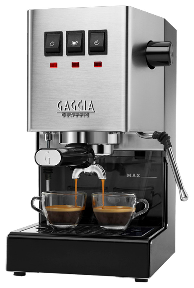 Gaggia Classic Pro SemiAutomatic Espresso Machine, Brushed Stainless