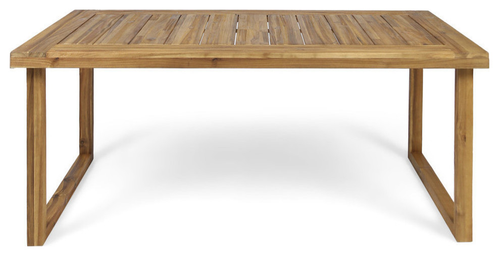 GDF Studio Ann Outdoor 69" Acacia Wood Dining Table - Transitional -  Outdoor Dining Tables - by GDFStudio | Houzz