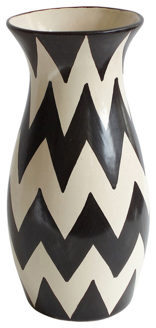 Large Vase Contemporary Vases By Emilia Ceramics Large Vase Black Chevron