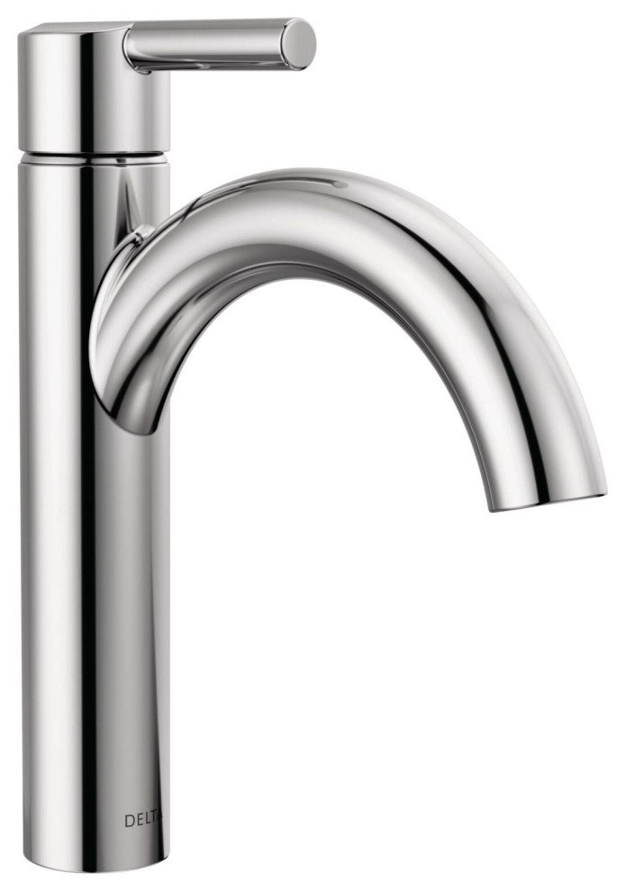 Nicoli 1.2 GPM Single Hole Bathroom Faucet, PopUp Drain Assembly Contemporary Bathroom Sink