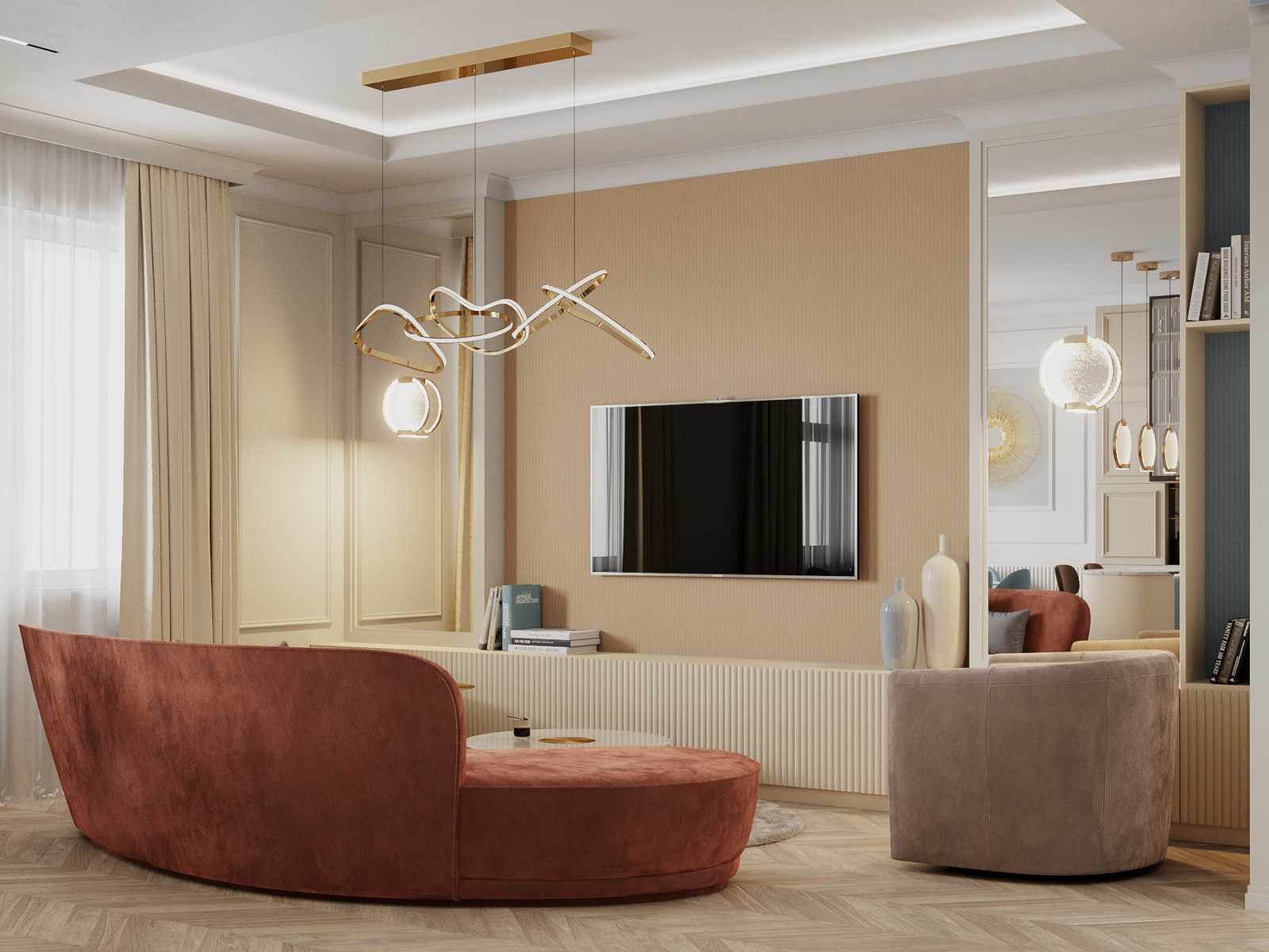 Современная классика. Квартира более 100м2. Гостиная