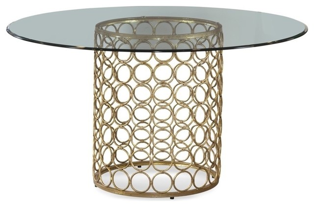 Bassett Carnaby 54" Round Glass Top Dining Table