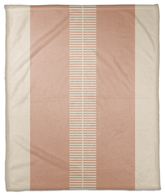 Peach Stripes Blanket 50x60 Coral Fleece Blanket