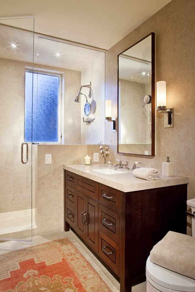 Photo of a contemporary bathroom in Denver with an undermount sink.