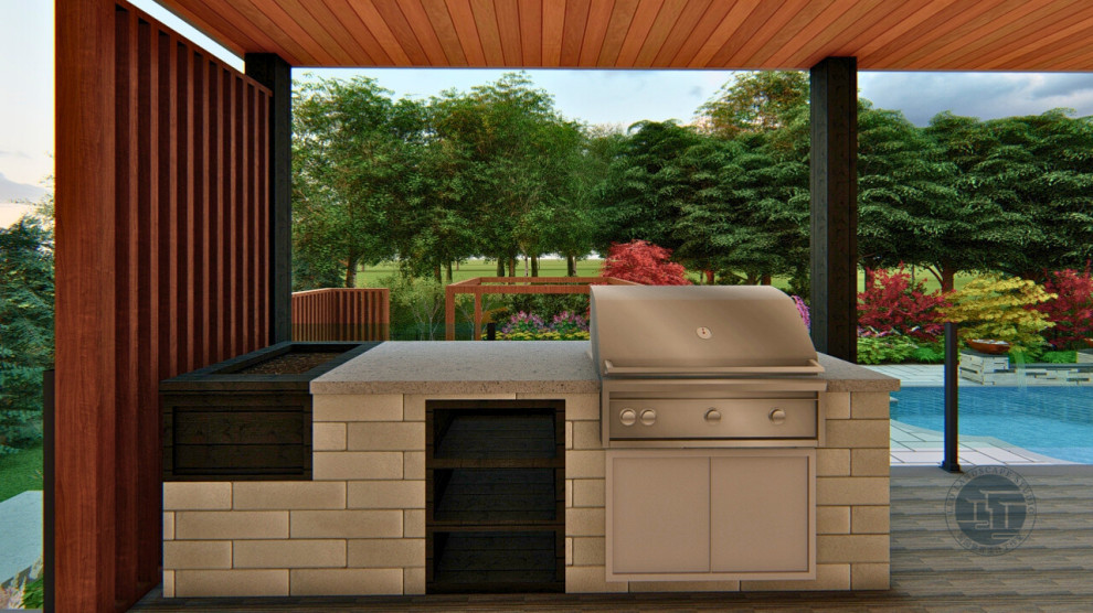 Идея дизайна: маленький участок и сад на заднем дворе в стиле модернизм для на участке и в саду