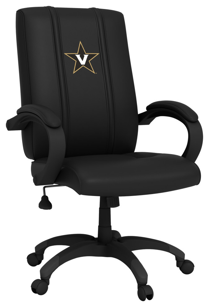Vanderbilt Spirit White Executive Desk Chair Black Contemporary