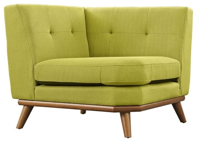 Modern Contemporary Corner Sofa Green Fabric
