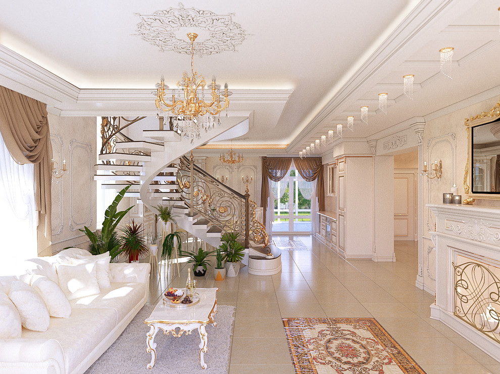 Гостиная. Загородный дом "Павловская слобода"