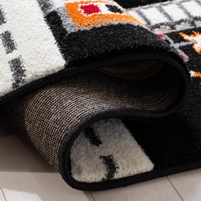 Safavieh Carousel Kids Crk192Z Kids Rug, Black and Ivory, 5'3
